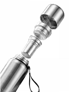 Термос туристический 2 литра для чая металлический с кружкой и ситечком Огонек OG-TRD06